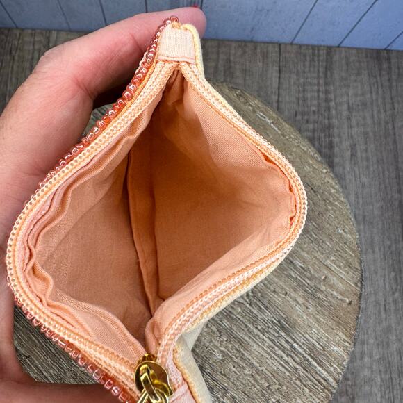 Avocado Striped Beaded Coin Purse Wallet Travel Pouch Womens Accessories NEW! - Picture 5 of 5